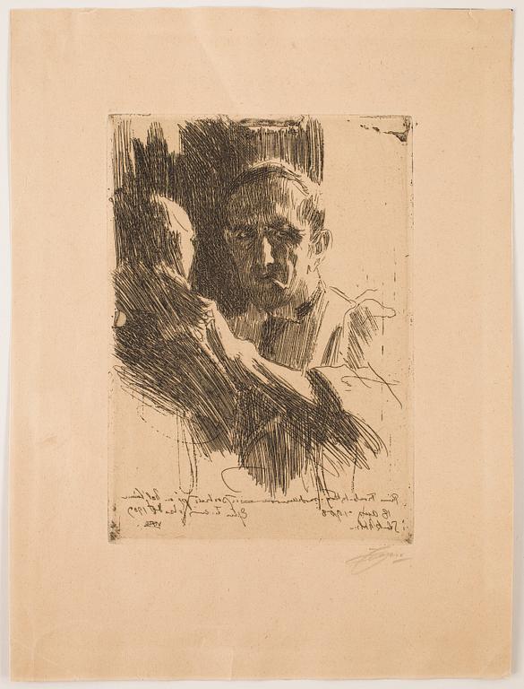 ANDERS ZORN, Estning, utförd 1909, signerad med blyerts.