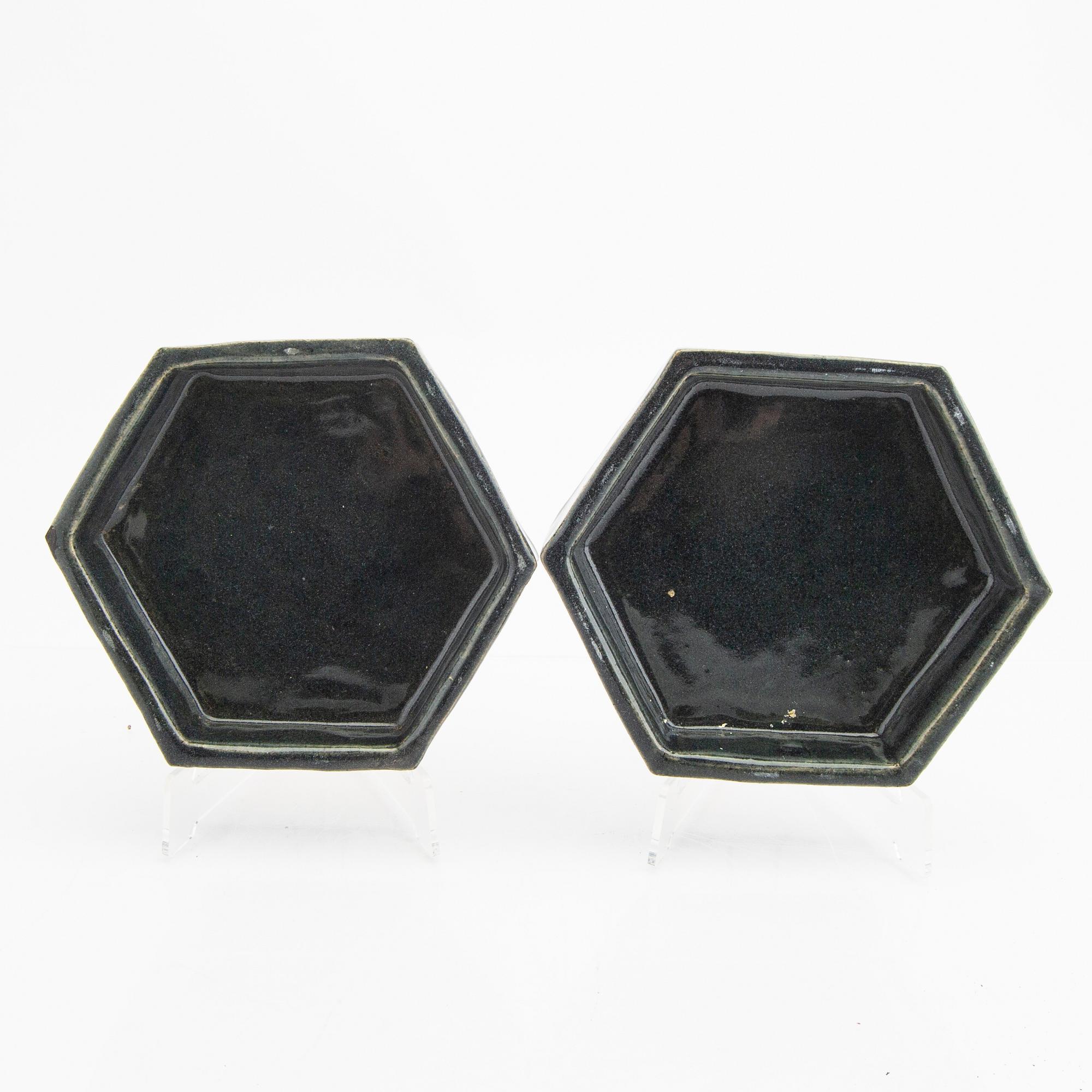 Signe Persson-Melin, a set of eight stonware plates.