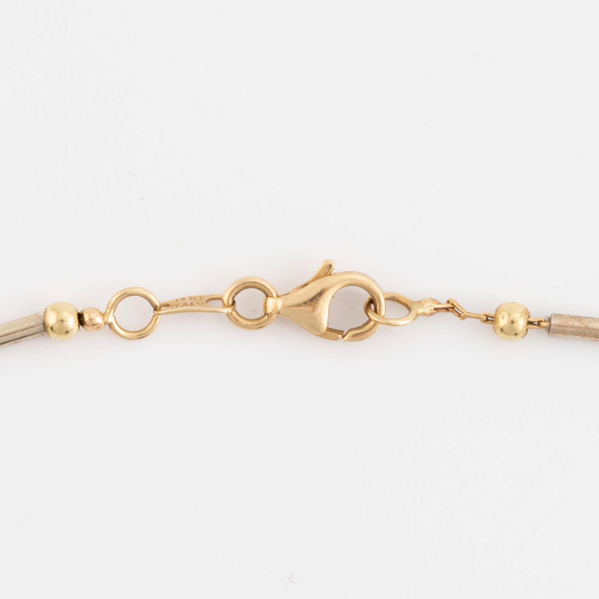 14K gold necklace, Italy.