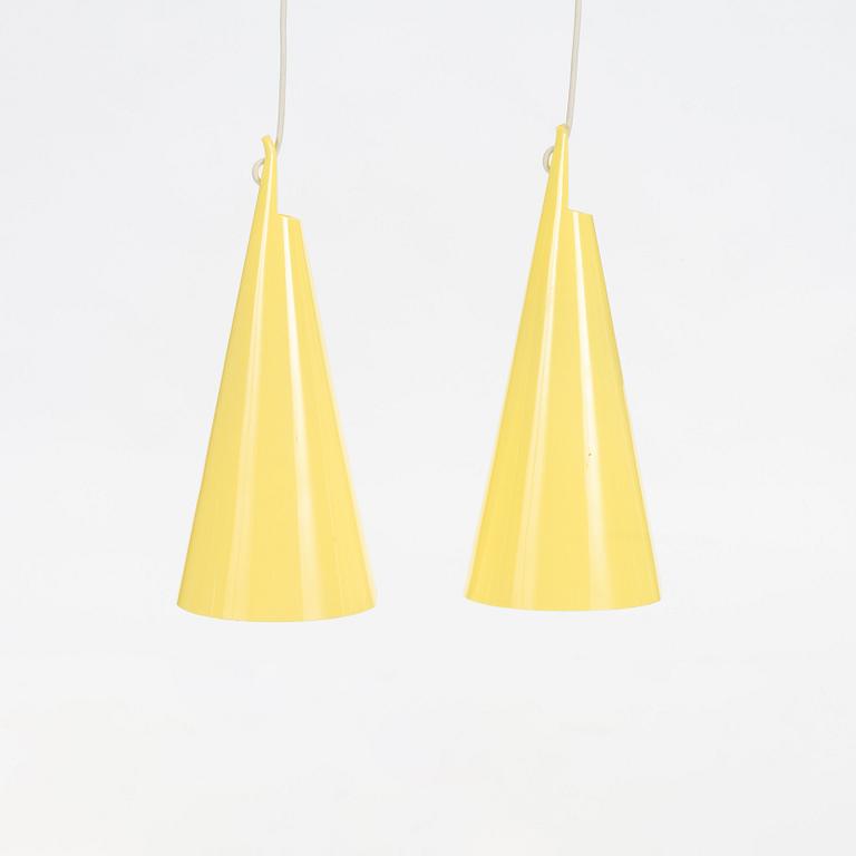 Hans Bergström, a pair of ceiling lamps, "Struten" model 181, ateljé Lyktan, Åhus, Sweden, 1950-60s.