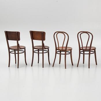 Chairs, 2 pairs, Art Nouveau, including Hungary, early 20th century.