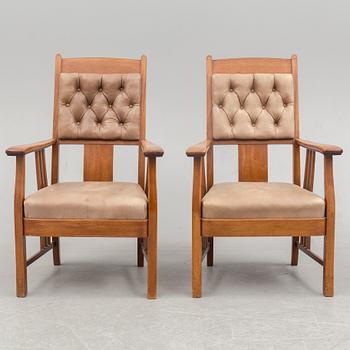 A pair of circa 1900 jugend chairs.