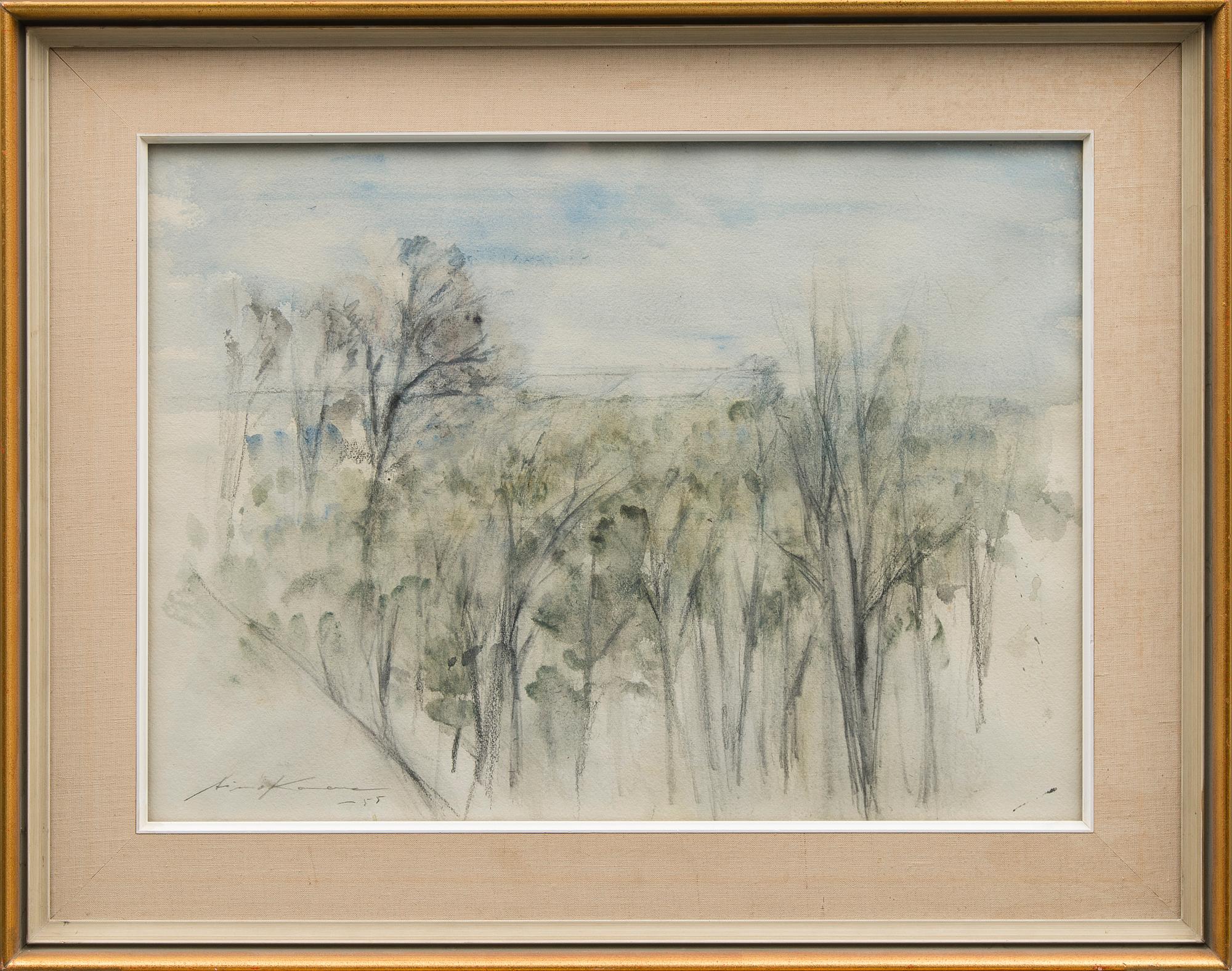 AIMO KANERVA, vesiväri, signeerattu ja päivätty -55.