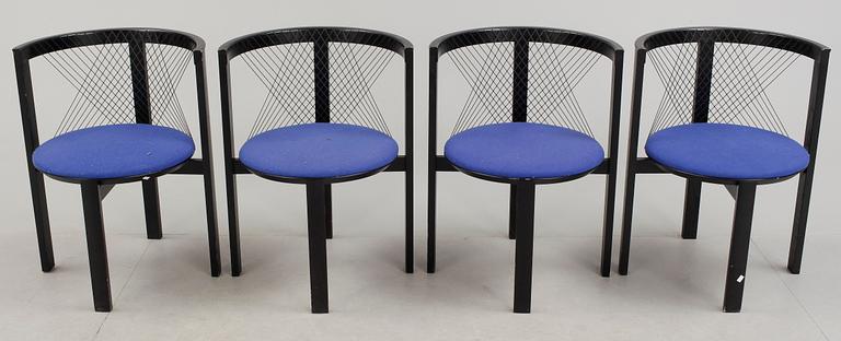 STOLAR, 8st, "String Chair", Niels Jörgen Haugesen, Danmark, 1970-tal.