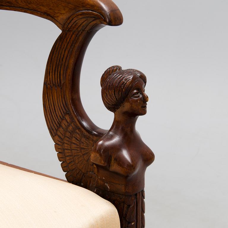 A PAIR OF RUSSIAN ARMCHAIRS, Biedermeier, 1830-40s.