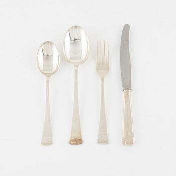 Bestickservis, 41 delar, silver, modell "Diana", CG Hallberg, Stockholm, bl.a. 1944.