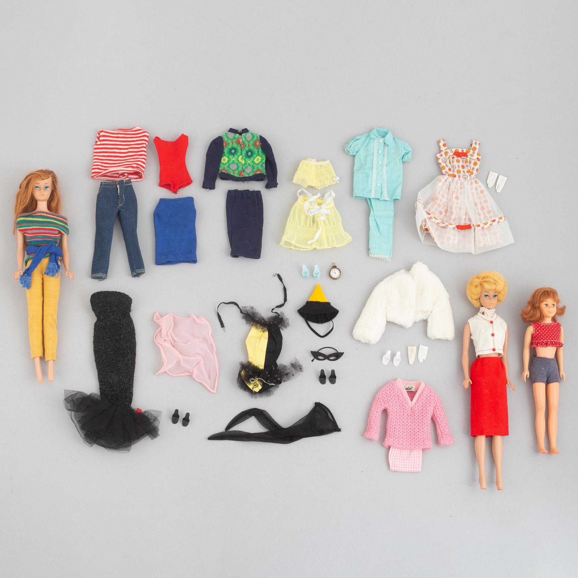 Barbie dolls, 3 pcs, Mattel, 1960s.