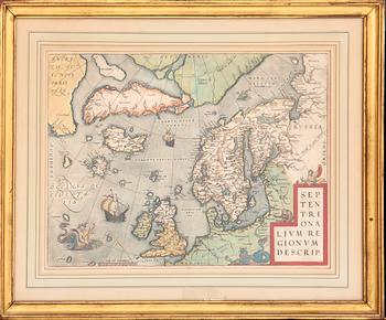 Abraham Ortelius, a coloured map late 16th century.