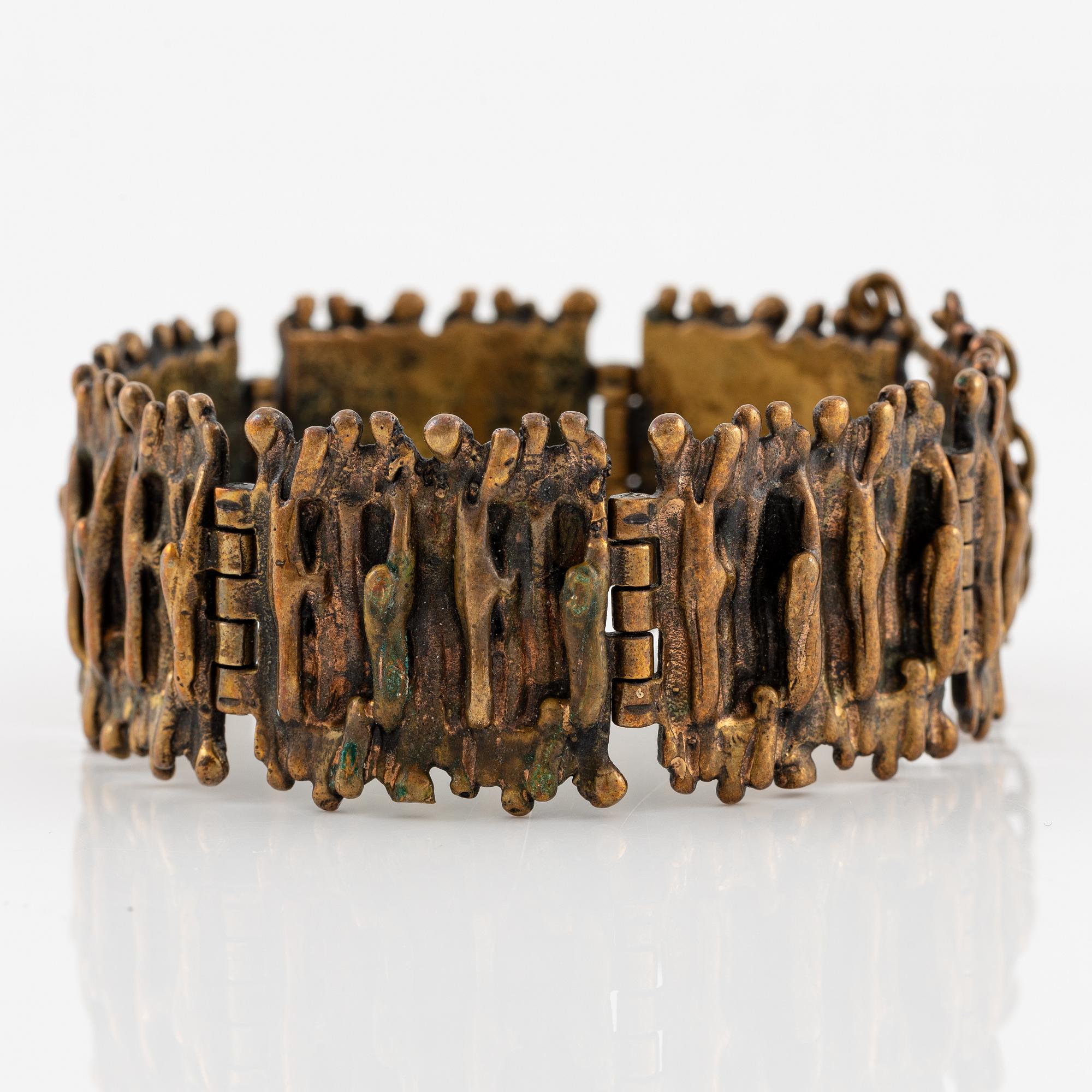 Pentti Sarpaneva, collier och armband, brons med ametist.