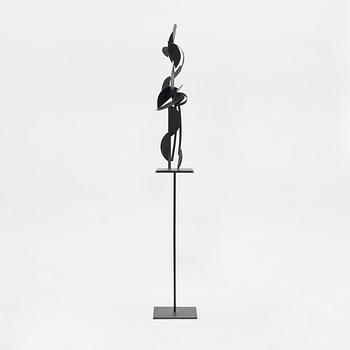 Rune Rydelius, sculpture, signed, metall, height 103.5 cm (including pedestal 207 cm).