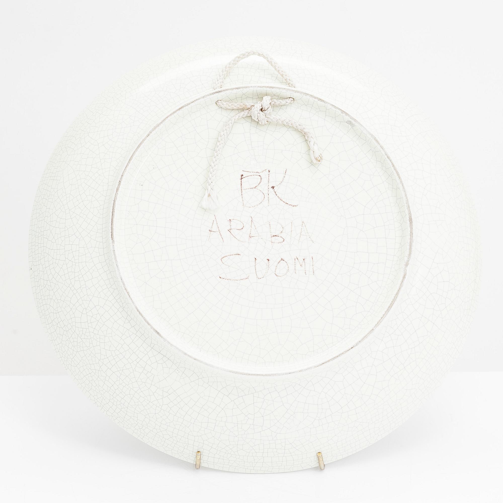 Birger Kaipiainen, tallrik, keramik, signerad BK Arabia Suomi.