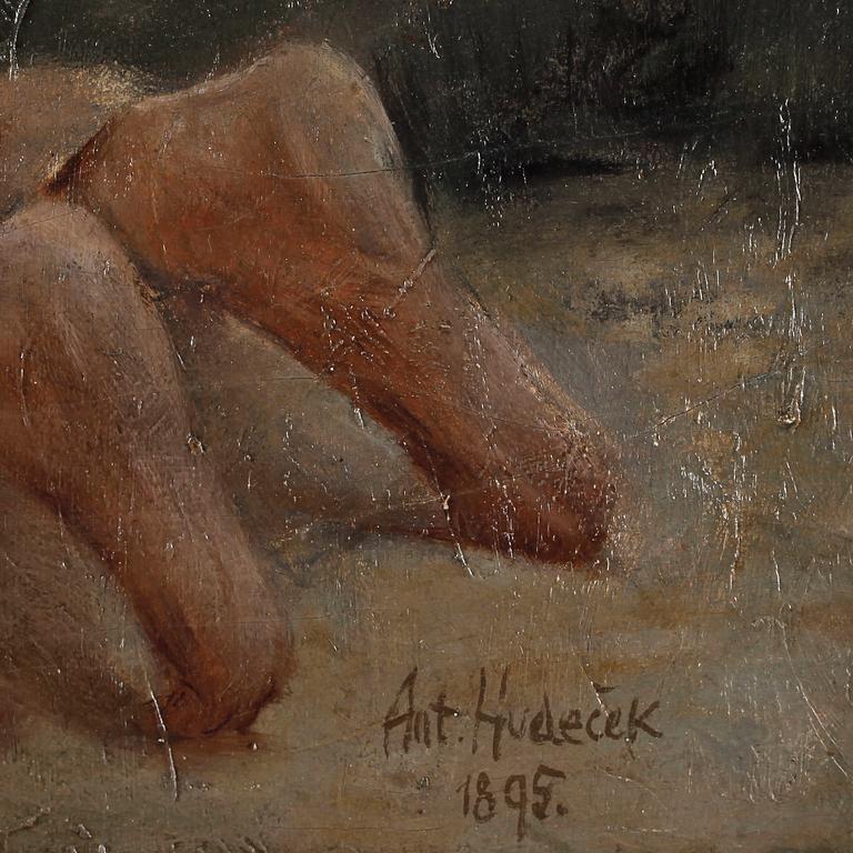 ANTONIN HUDECEK, olja på duk, sign o dat 1895.