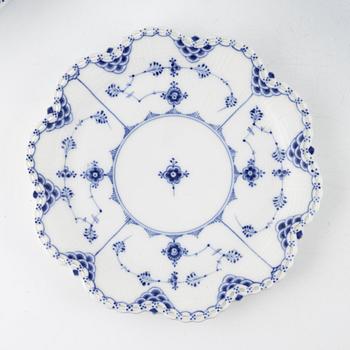 A group of 13 'Muselmalet' porcelain service pieces, Royal Copenhagen, Denmark.