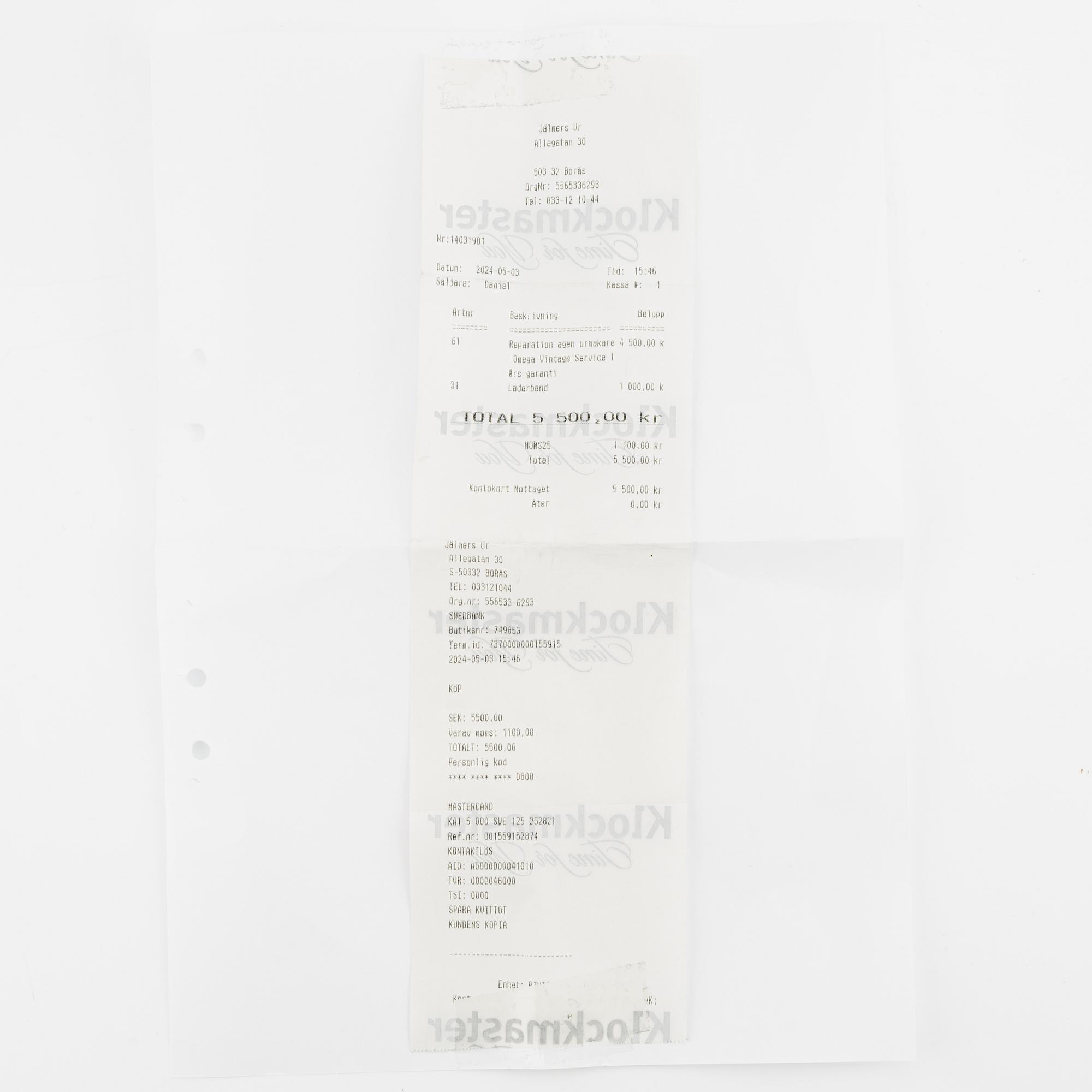 Omega, armbandsur, 36 mm.