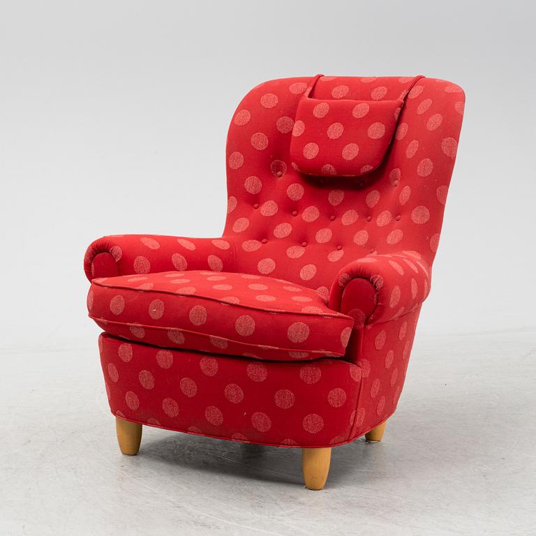 Carl Malmsten, fåtölj, "Jättepaddan", O.H. Sjögren, Tranås.