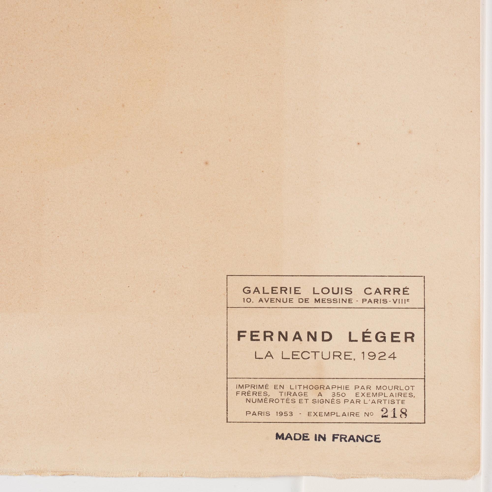 Fernand Léger After, "La lecture".