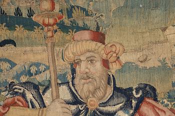 A tapestry fragment, tapestry weave, ca 183  x 113 cm, Flanders end of the 17th century.