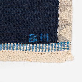 Ingrid Dessau, a carpet, 'Blå rutor', flat weave, c 273 x 174,5 cm, signerad ID and an unclear makers signature.