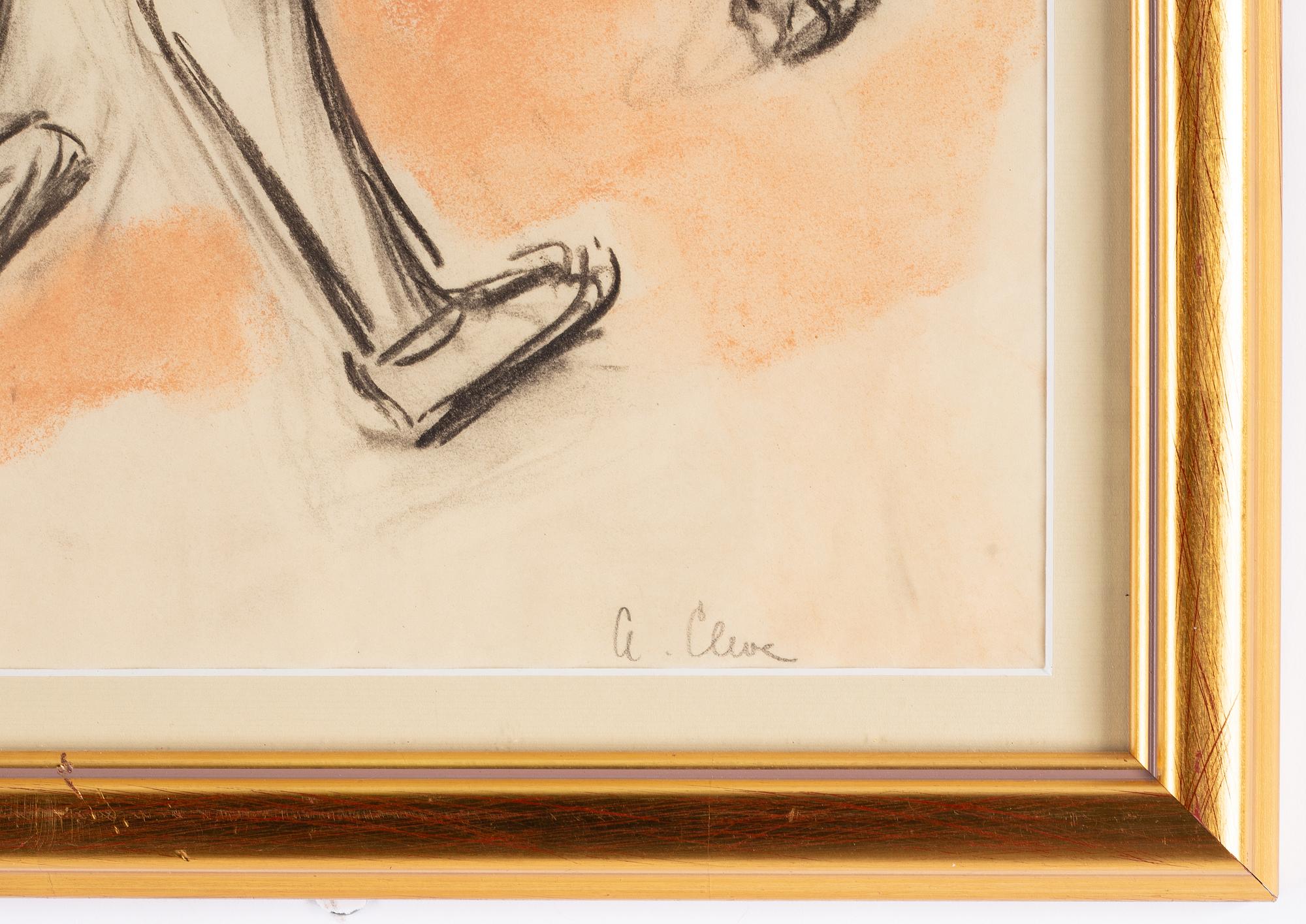 Agnes Cleve, mixed media on paper, signed.