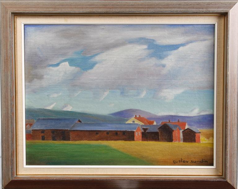 SUNDIN, GUSTAV. Olja på pannå. Sign.