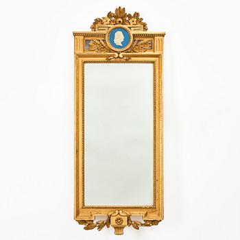 A Gustavian giltwoos mirror by J. Åkerblad (master in Stockholm 1758-99).