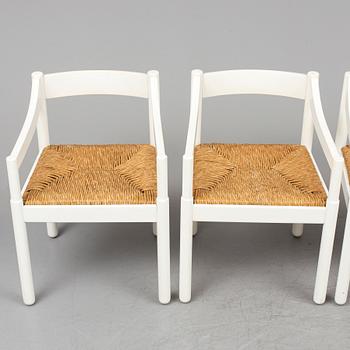 VICO MAGISTRETTI, stolar, 4 st, "Carimate", Cassina, Italien.