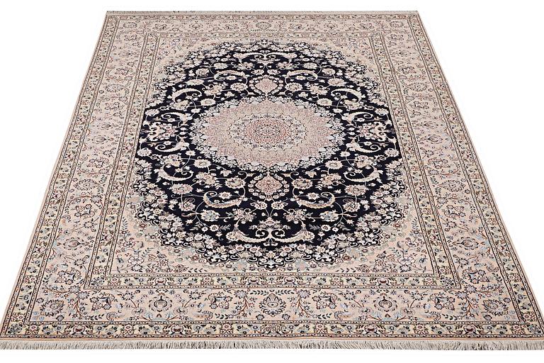 A carpet, Nain, part silk, 6 laa, ca 310 x 204 cm.
