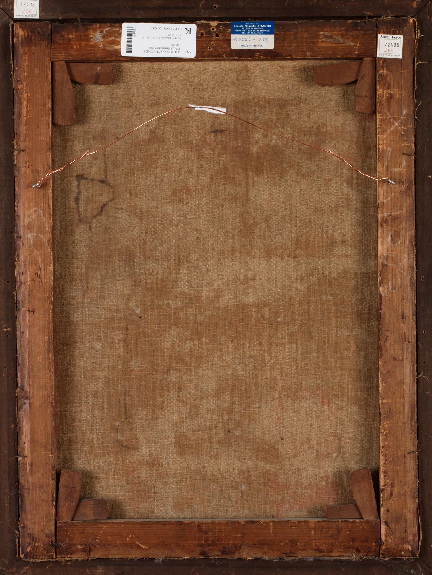 Palatsinteriör med figurer.