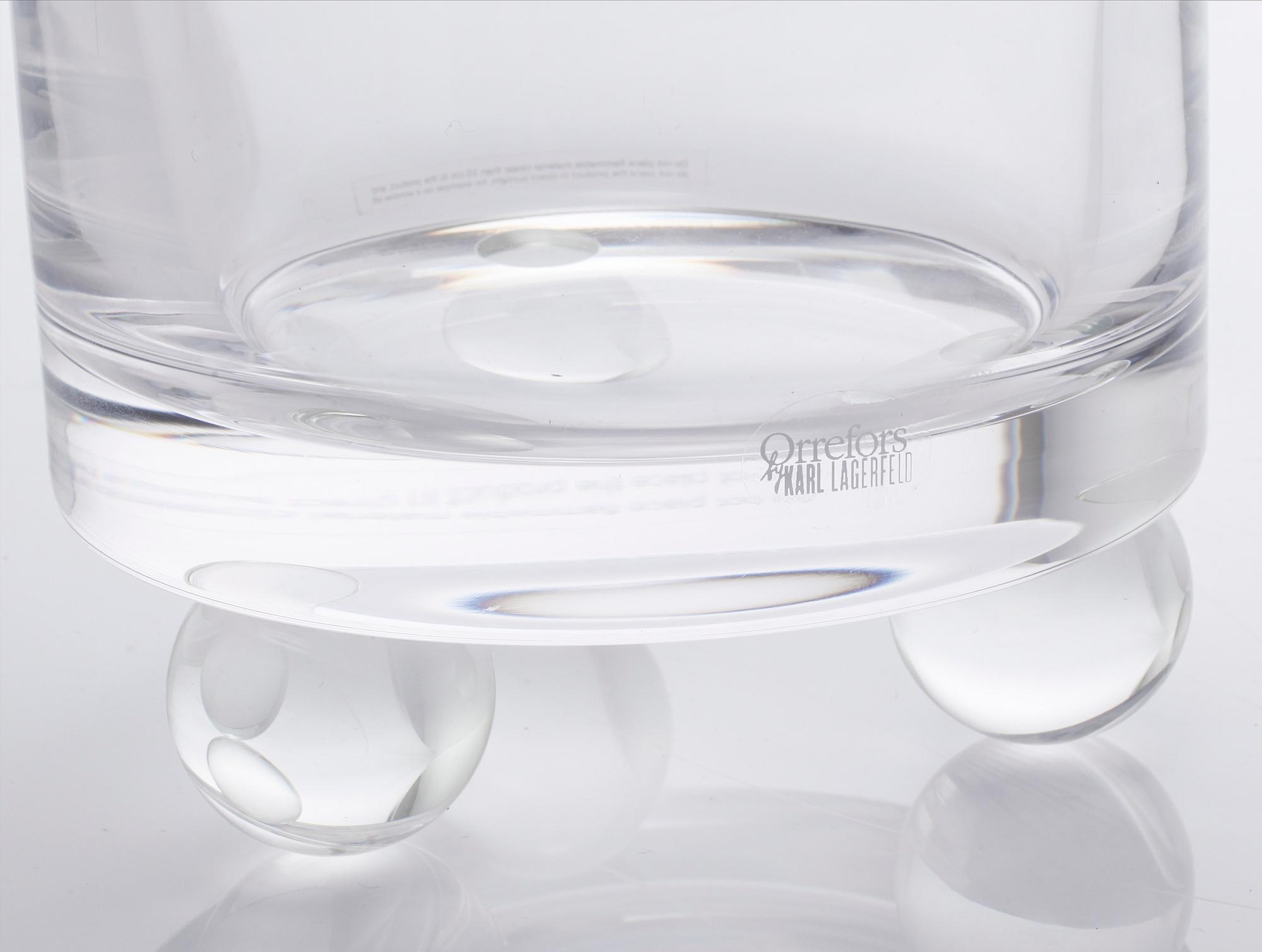 A glass vase by Karl Lagerfeld for Orrefors, signed and numbered 160/500.