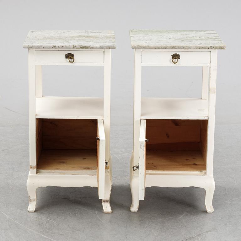 A pair of early 20th century bedside tables.