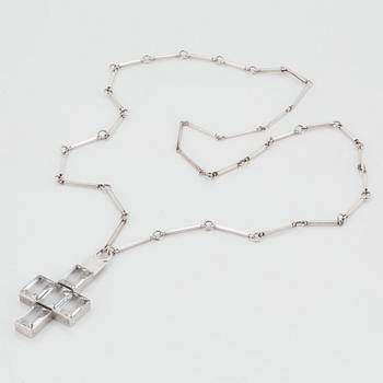 Wiwen Nilsson, hängsmycke, korsformat, Lund 1943, sterling och bergkristall.