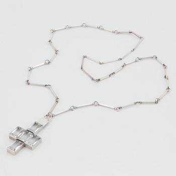 Wiwen Nilsson, a sterling and rock crystal cross-shaped necklace, Lund Sweden 1943.