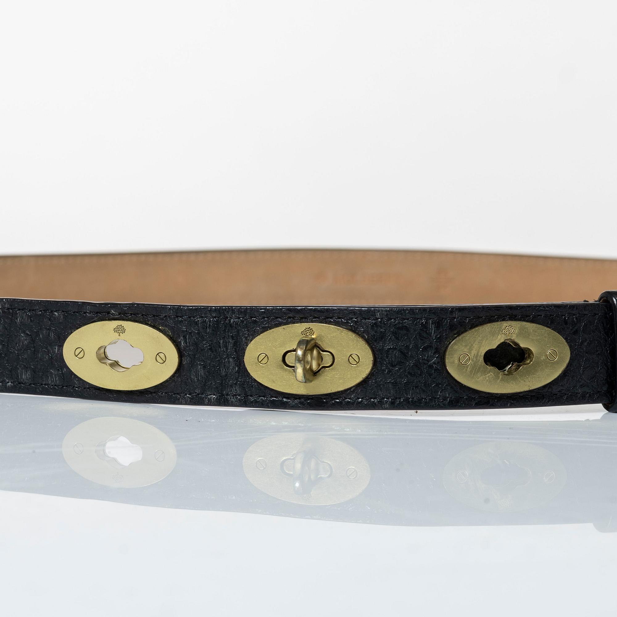 Mulberry, skärp, "Trio twist lock belt", storlek 85.