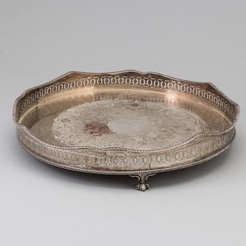 A 20th century silver on copper tray.