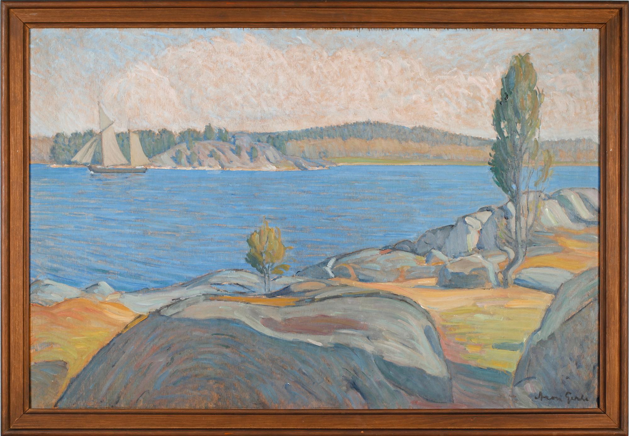 ARON GERLE, olja på pannå, signerad.