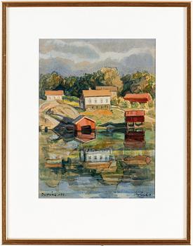 ROLAND SVENSSON, blandteknik, signerad och daterad 1958.