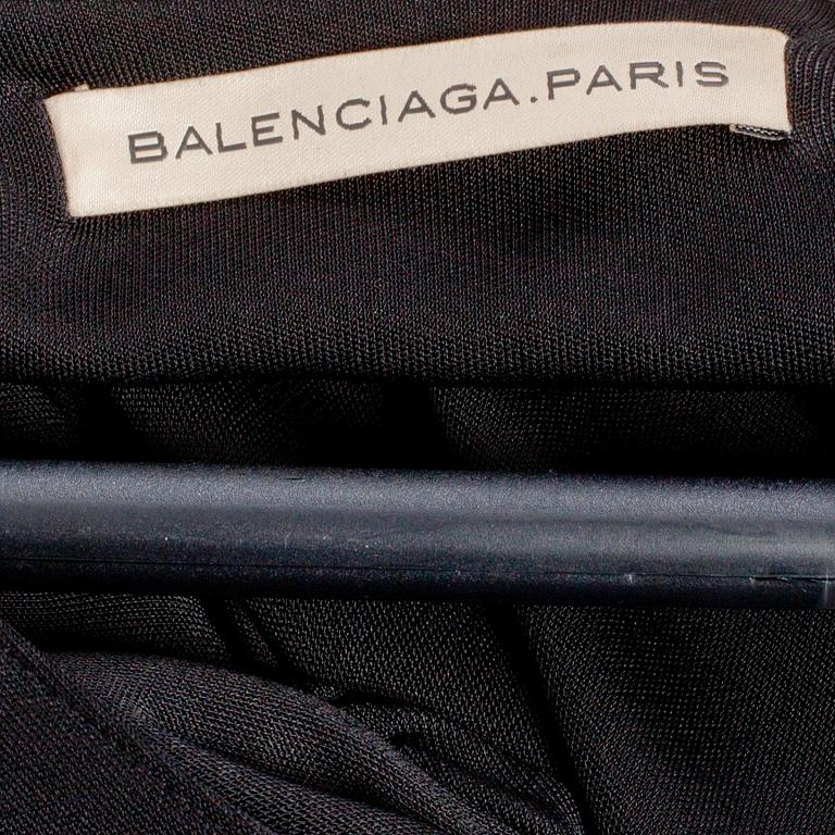 BALENCIAGA, a black dress.