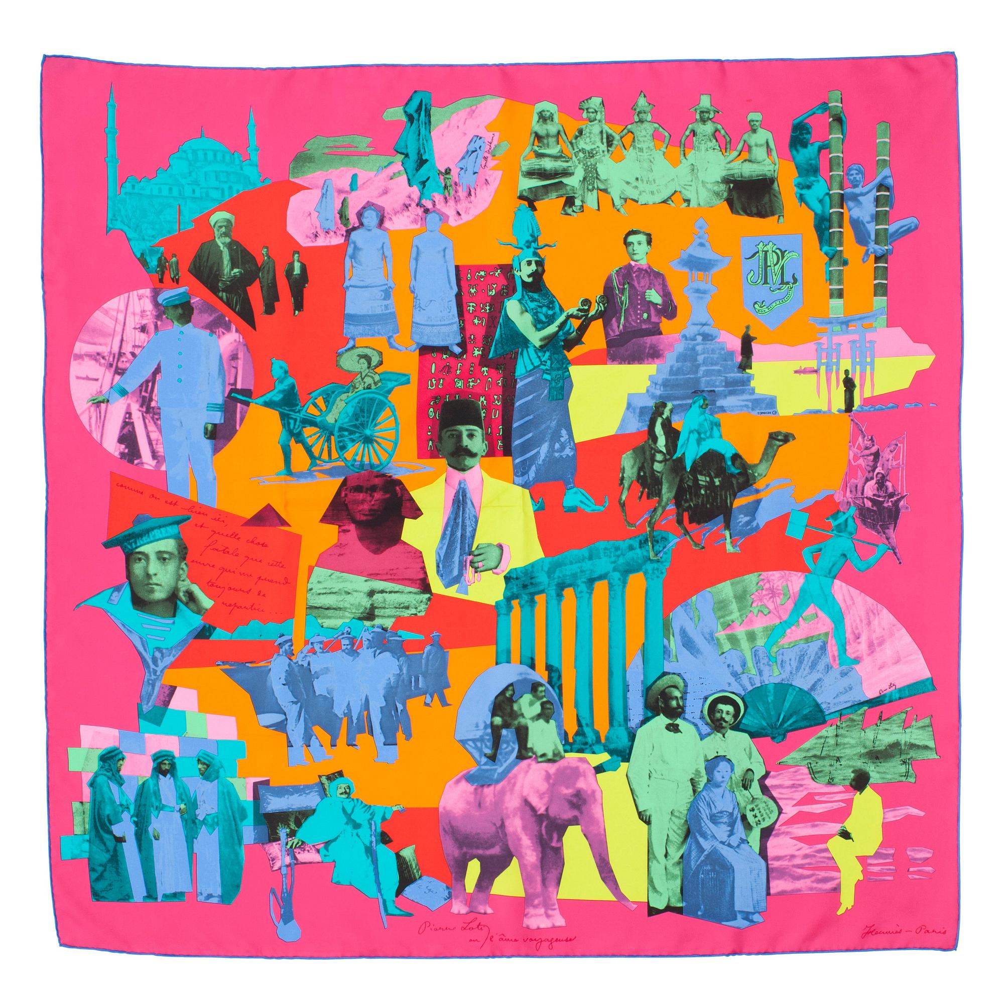 HERMÈS, a silk scarf, "Pierre Loti ou l'Ame Voyageuse".