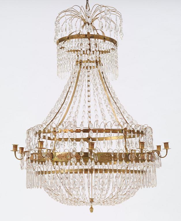 LJUSKRONA, för elva ljus. Sverige, 1820/30-tal. Karl Johan.