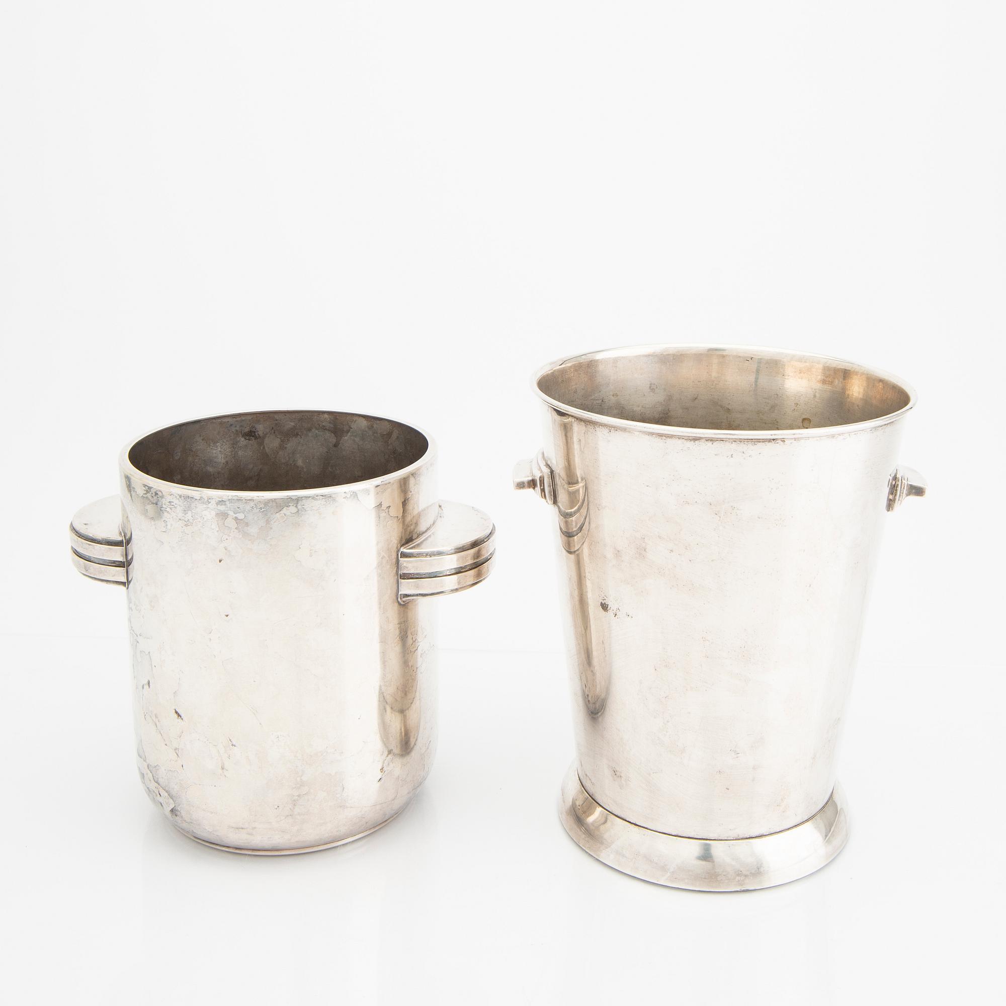 A pair of epns Art deco early 1900s vine cooler.