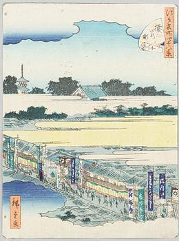 Ando Utagawa Hiroshige II, efter, färgträsnitt. Japan, tidigt 1900-tal.