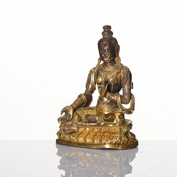 A gilt copper alloy figure of Tara, Tibet, circa 1800.