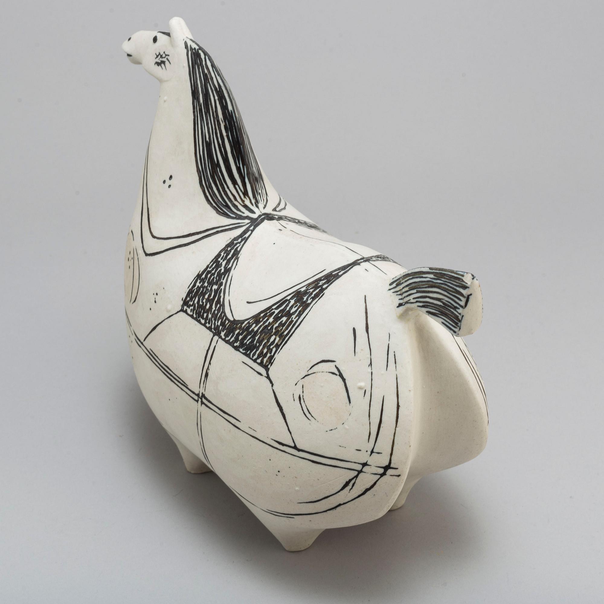 STIG LINDBERG, a "Springare" stoneware sculpture of a horse, Gustavsberg studio, Sweden 1952-72.