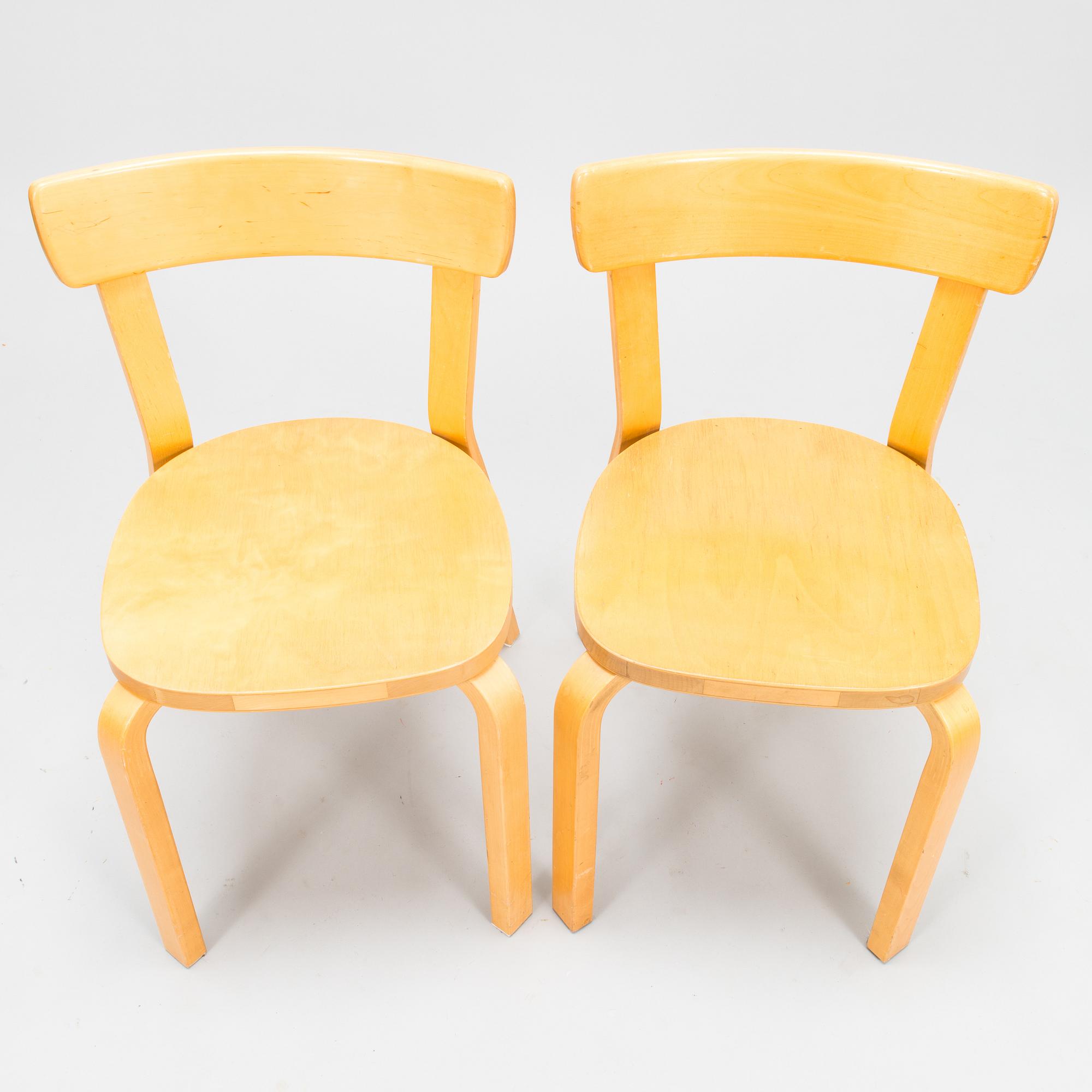 ALVAR AALTO, A table 82A and 6 chairs 69, Artek, latter half of the 20th century.