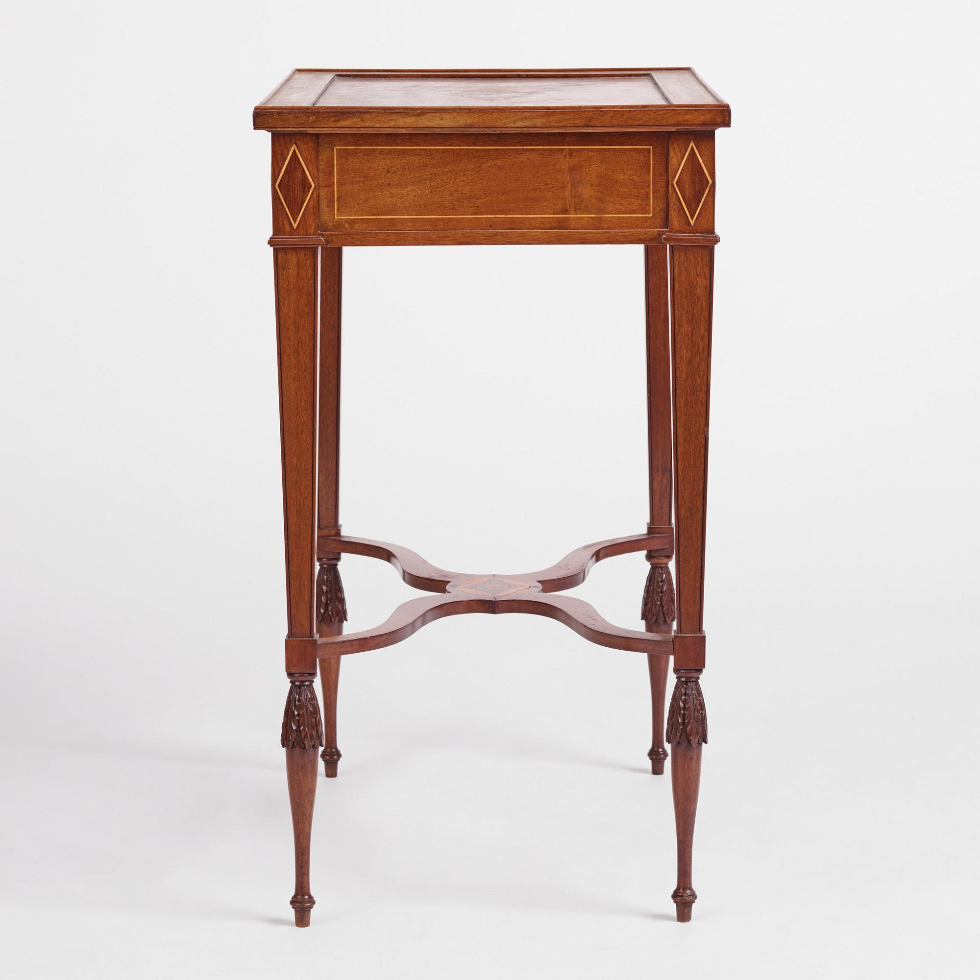 A late Gustavian mahogany table attributed to L. Qvarnberg (master in Stockholm 1801-1813).