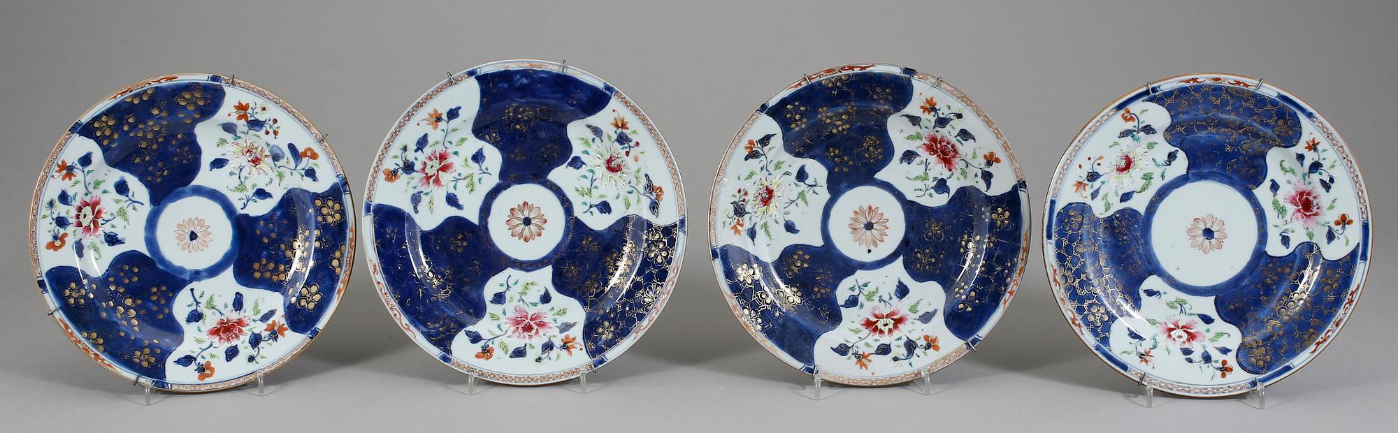 TALLRIKAR, 7 st, porslin, Qianlong, Kina 1700-tal.