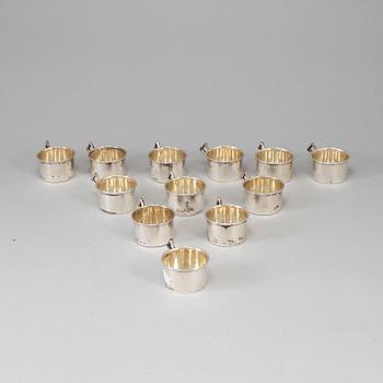 12 silver punch cups, Budapest, Austria-Hungary 1872-1922.