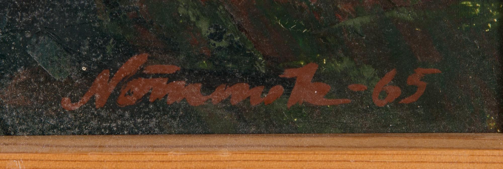 Juhan Nömmik, olja på pannå, signerad och daterad -65.