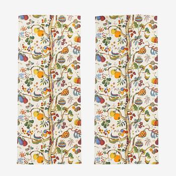 Josef Frank, gardiner, ett par, "Vegetable Tree", Svenskt Tenn.