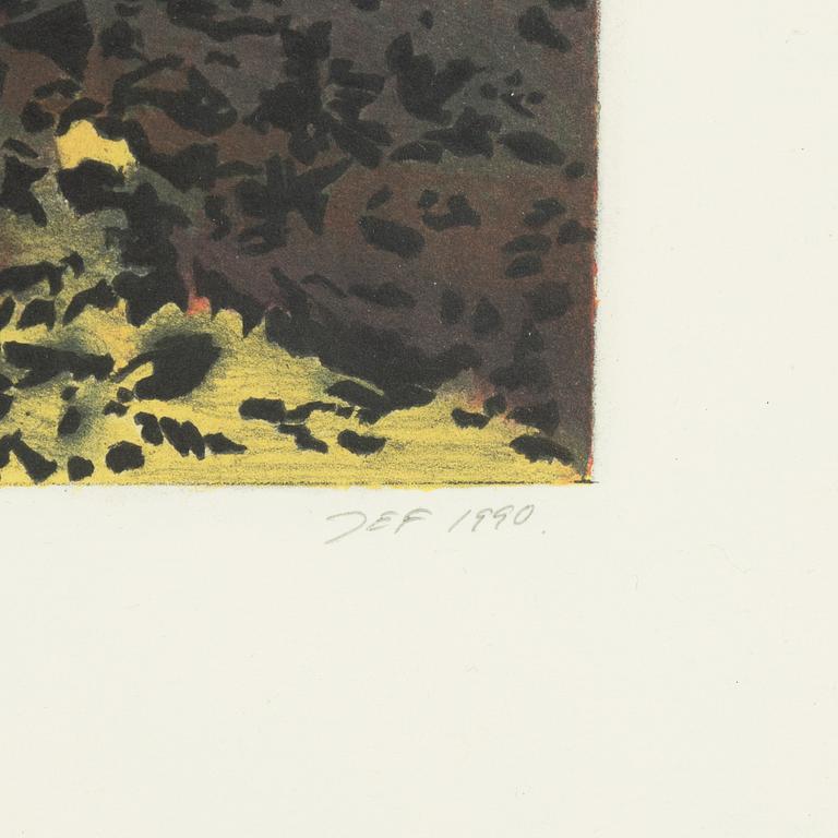 John-E Franzén, litograph in colour, signed and numbered 52/360, dated 1990.